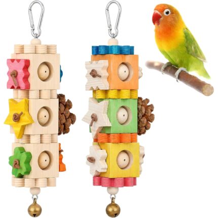 Interactive Wood Bird Chewing Toy