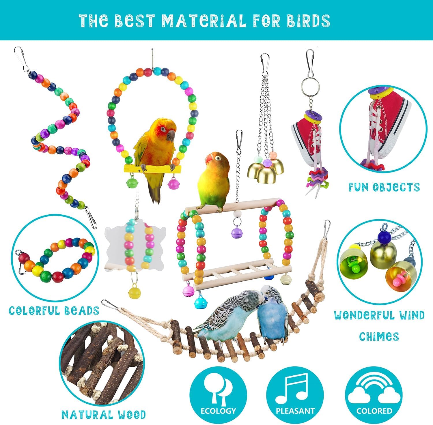 Vibrant Bird Enrichment Toy Set - Hình 2