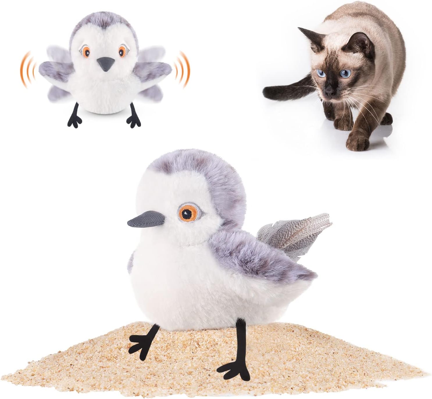Flapping Bird Cat Toy Interactive Flapping Sandpiper Bird Toy
