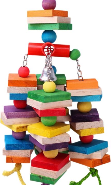 Colorful Hardwood Parrot Chew Toy